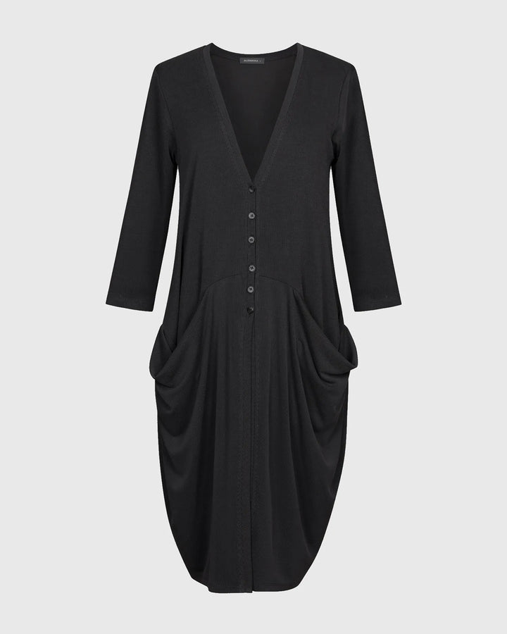 Essential Draped Cocoon Jacket, Charcoal