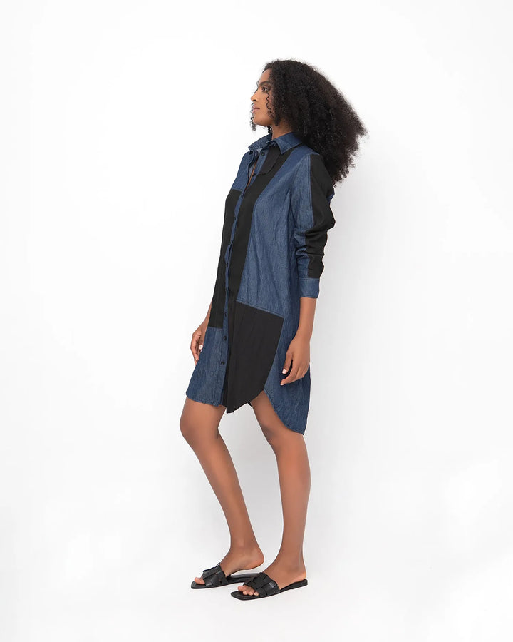 Ozai N Ku Patch Shirt Dress, Denim