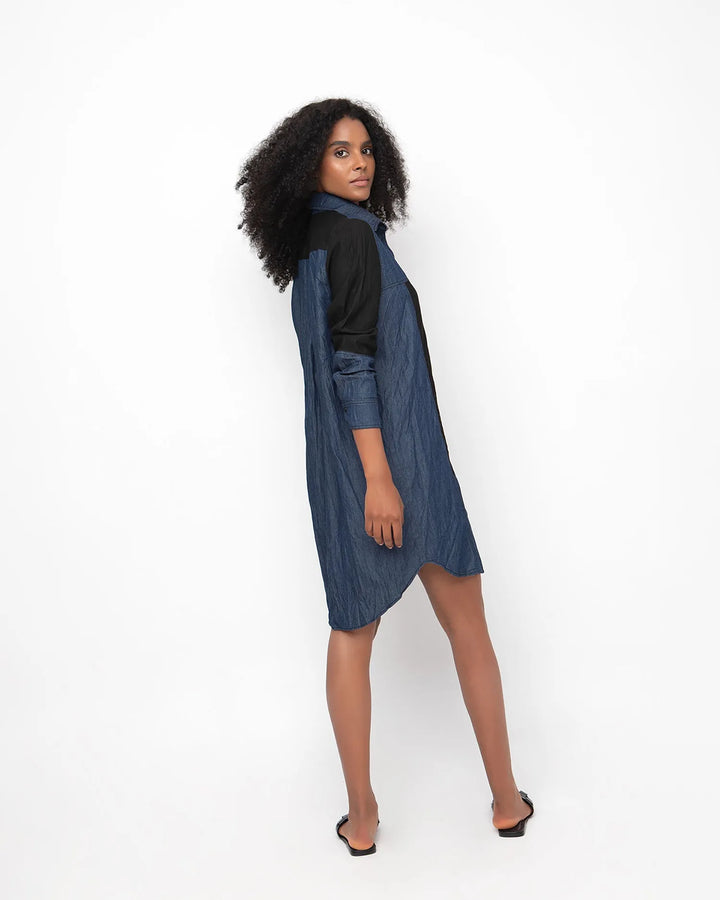Ozai N Ku Patch Shirt Dress, Denim