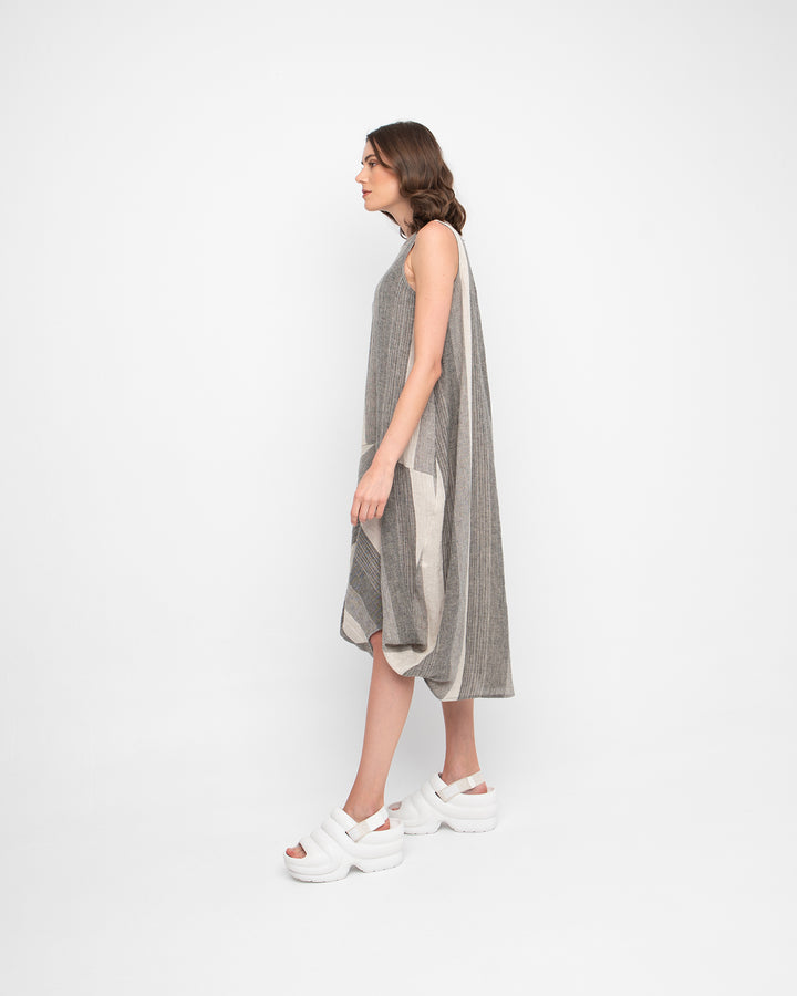Ozai N Ku Beach Dress, Grey Stripes