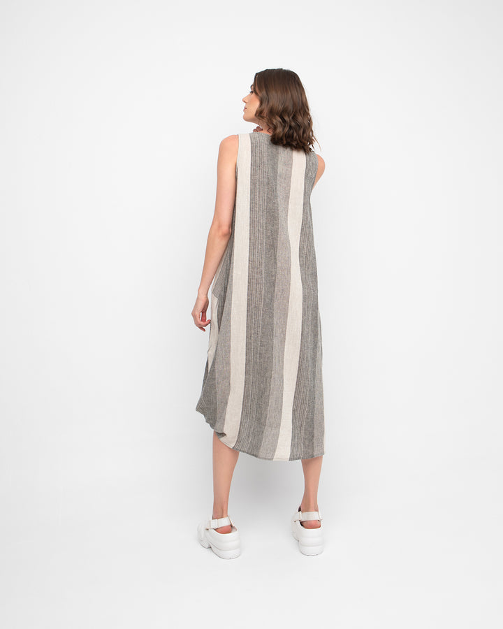 Ozai N Ku Beach Dress, Grey Stripes