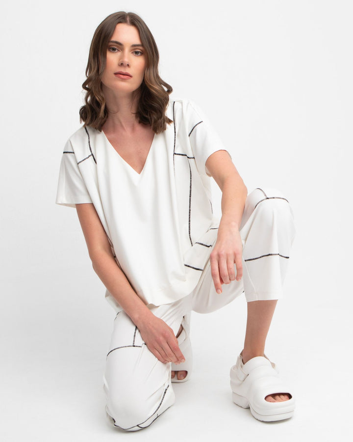 Ozai N Ku Lines Tee, White