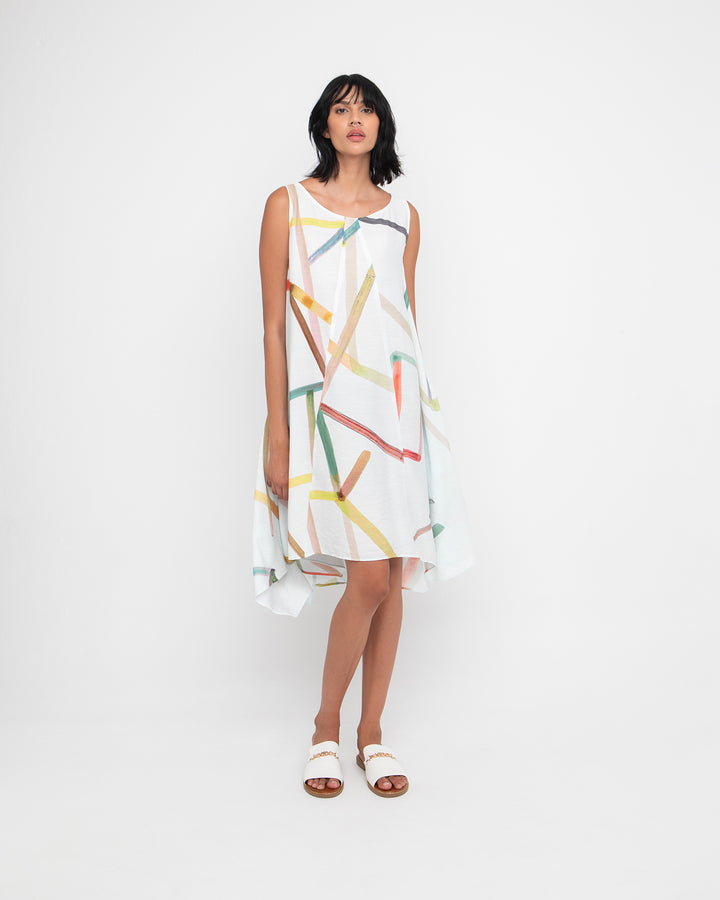 Ozai N Ku Sticks Dress, Trip White