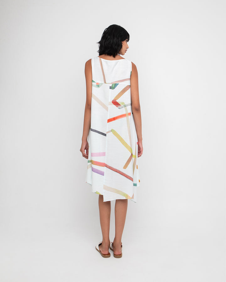 Ozai N Ku Sticks Dress, Trip White