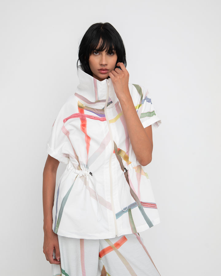 Ozai N Ku Cinch Top, Trip White