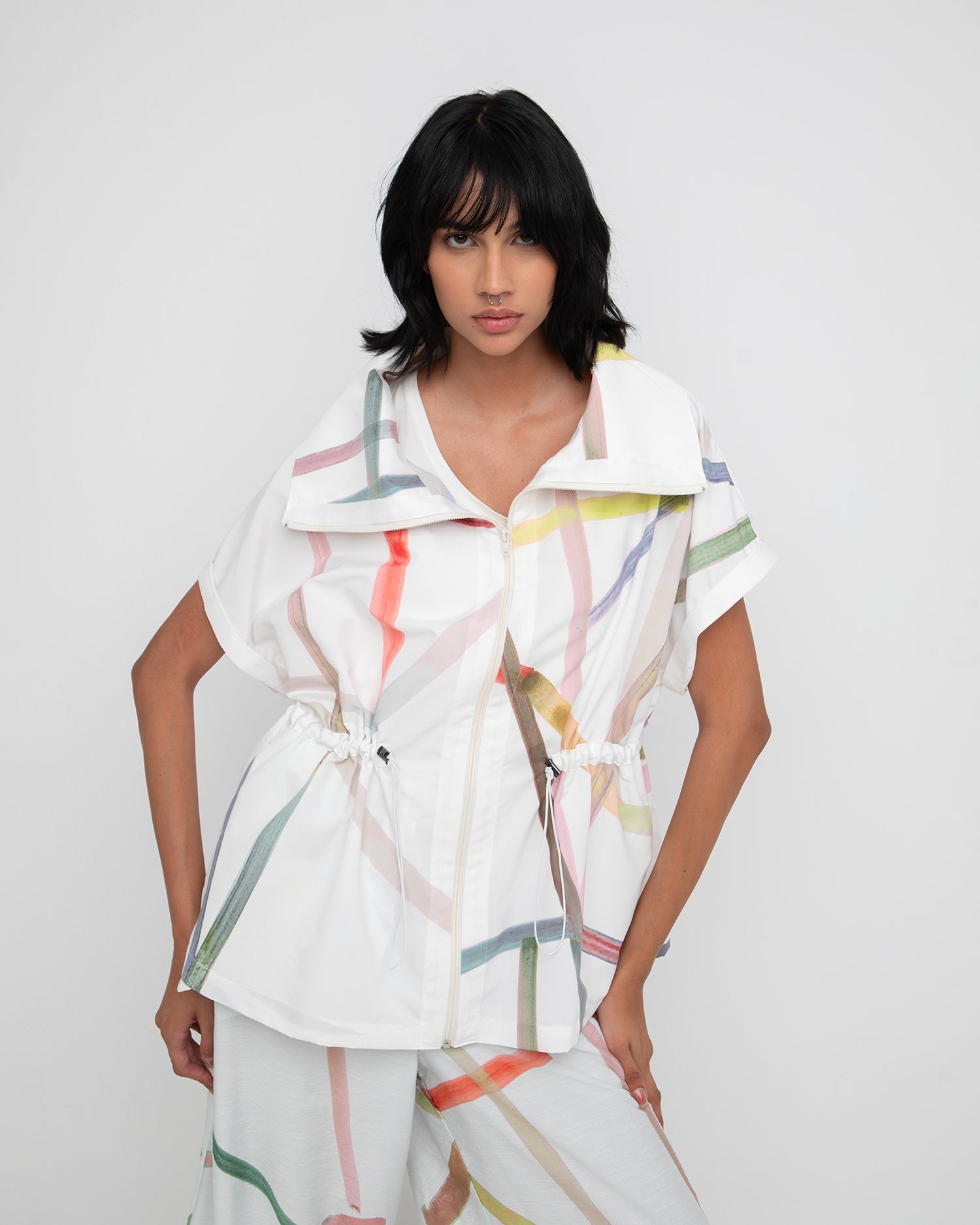 Ozai N Ku Cinch Top, Trip White – Alembika U.S.