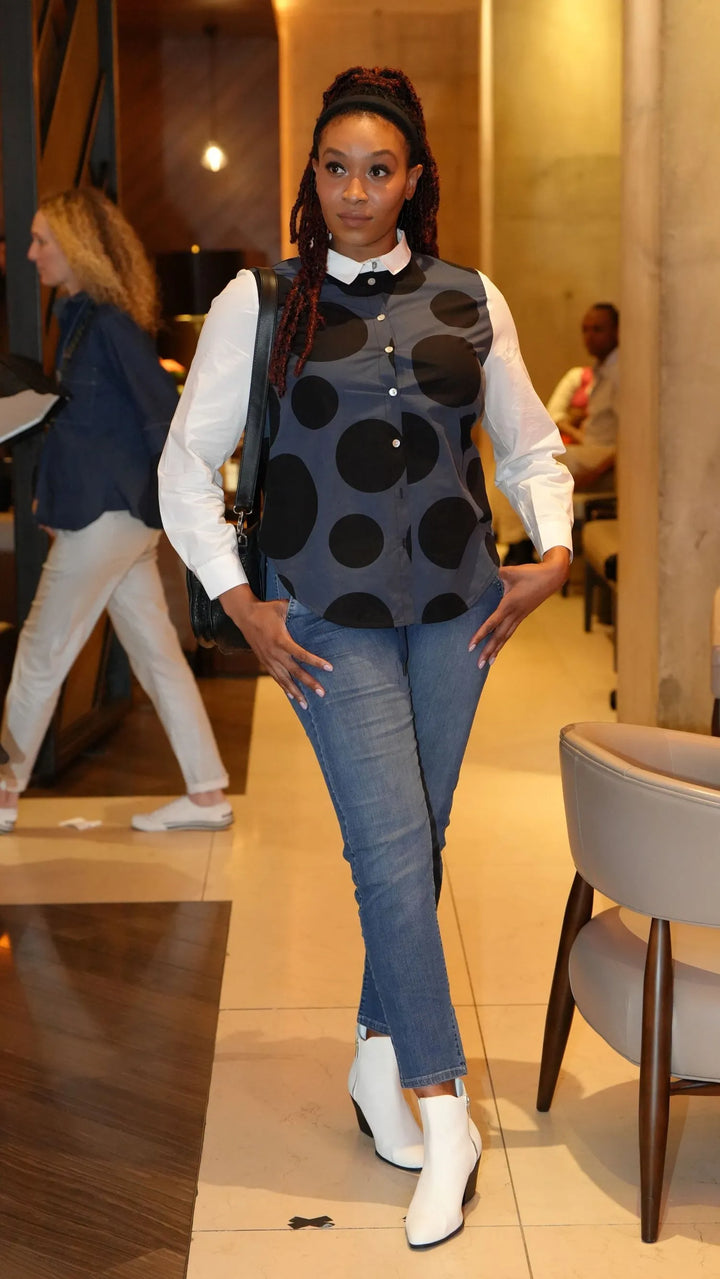 Urban Dots Button Down Shirt, Navy