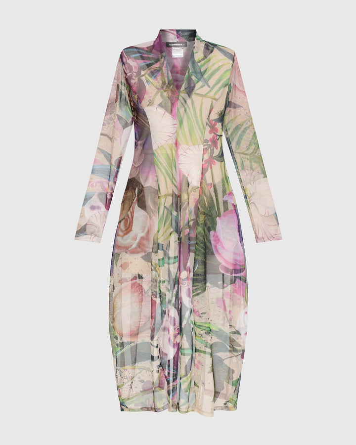 MOONFLOWER COCOON DRESS, FLORAL