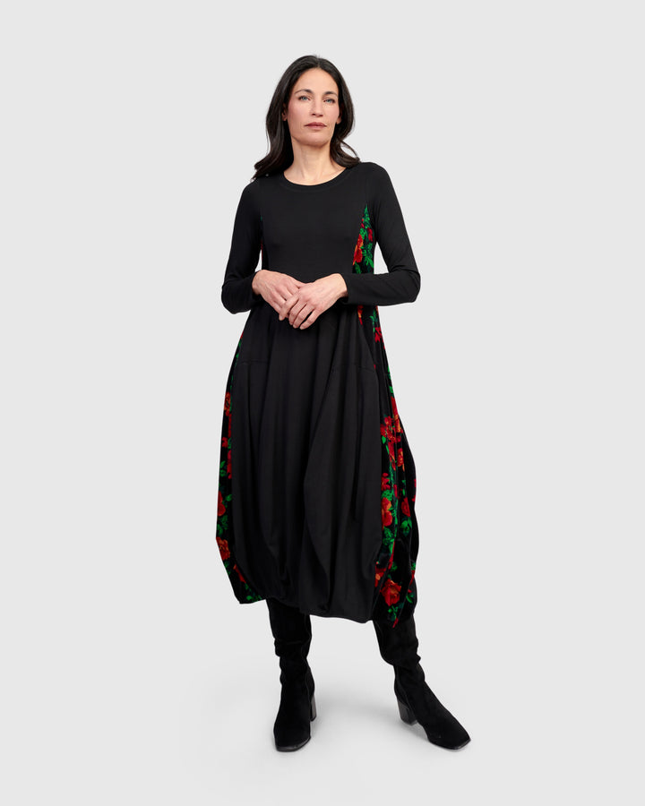 Nocturne Crew Cocoon Dress, Roses