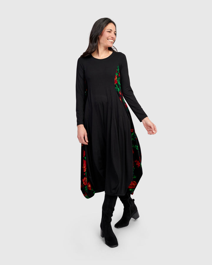 Nocturne Crew Cocoon Dress, Roses