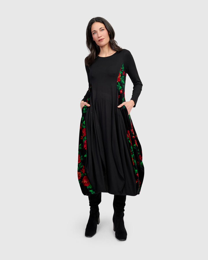 Nocturne Crew Cocoon Dress, Roses