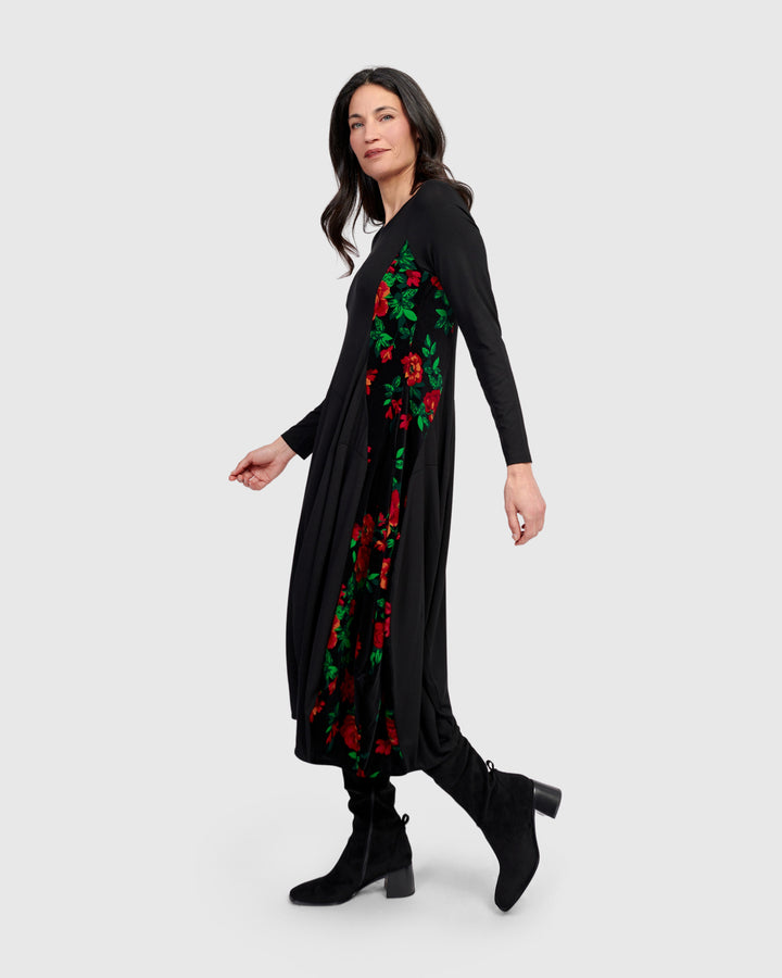 Nocturne Crew Cocoon Dress, Roses