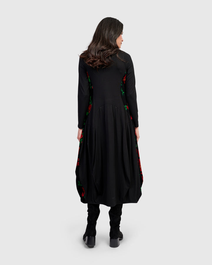 Nocturne Crew Cocoon Dress, Roses