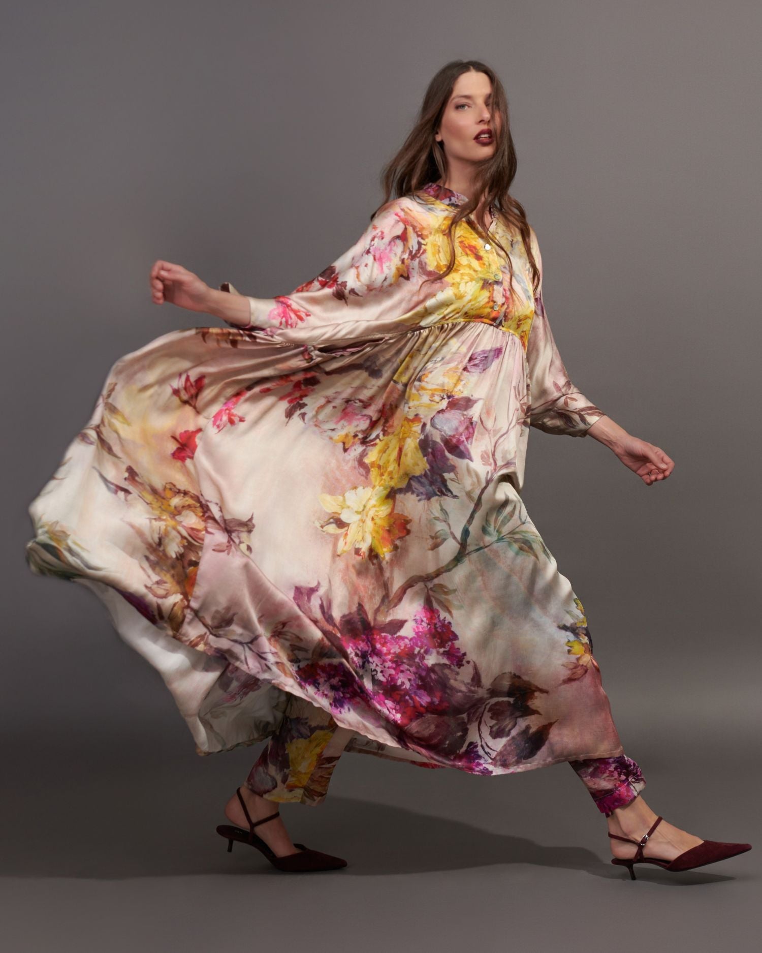 chinese dress ladies Dionne Maxi Dress, Floral – Alembika U.S