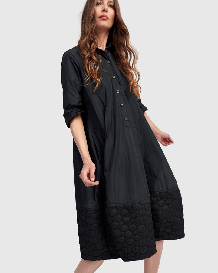 Christine Shirt Dress, Black