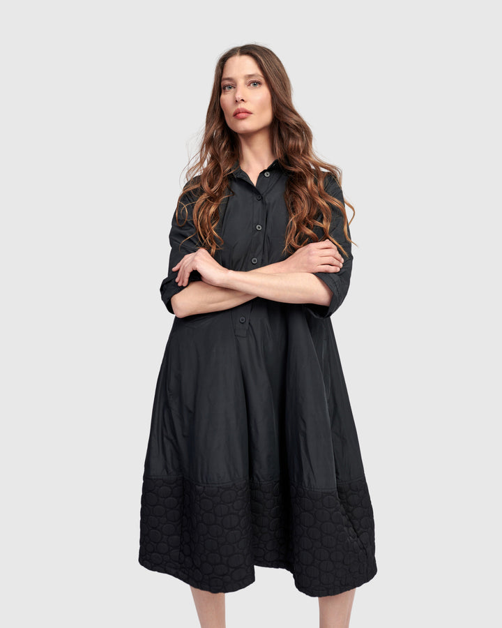 Christine Shirt Dress, Black