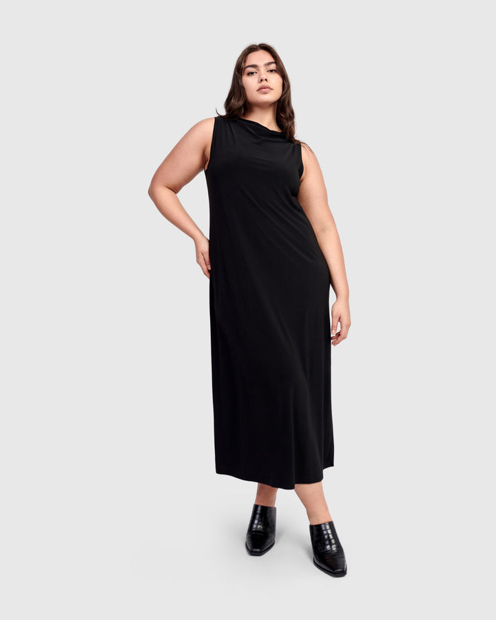 Essential Column Dress, Black