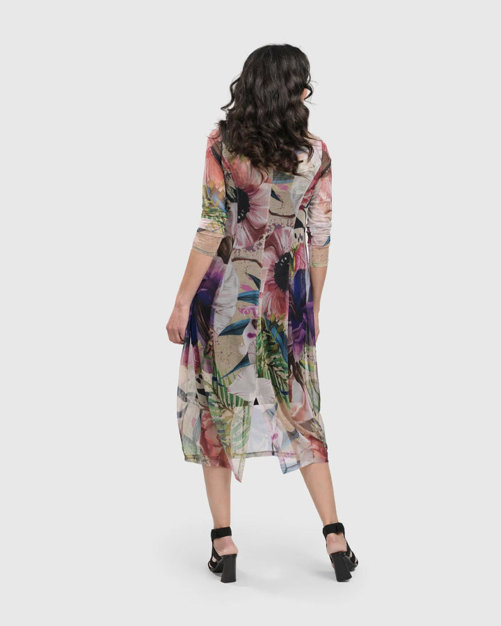 MOONFLOWER COCOON DRESS, FLORAL