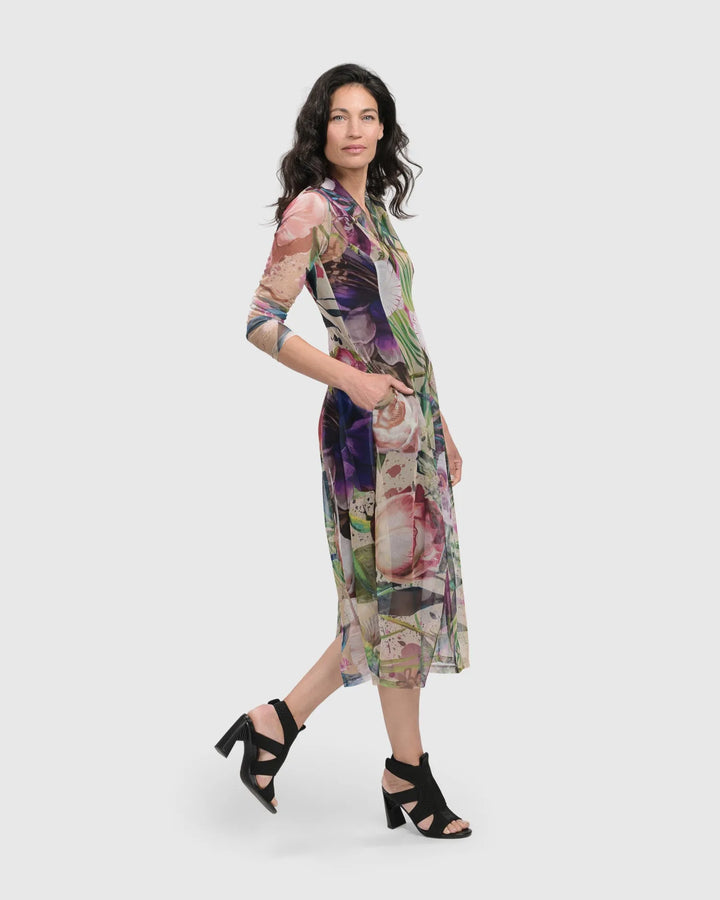 MOONFLOWER COCOON DRESS, FLORAL