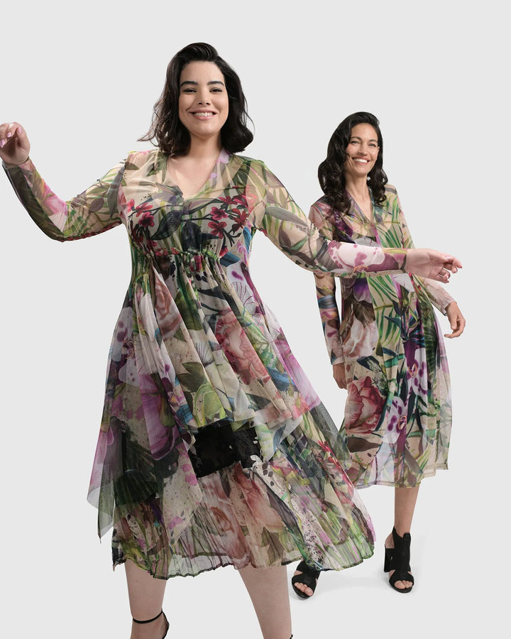 MOONFLOWER COCOON DRESS, FLORAL