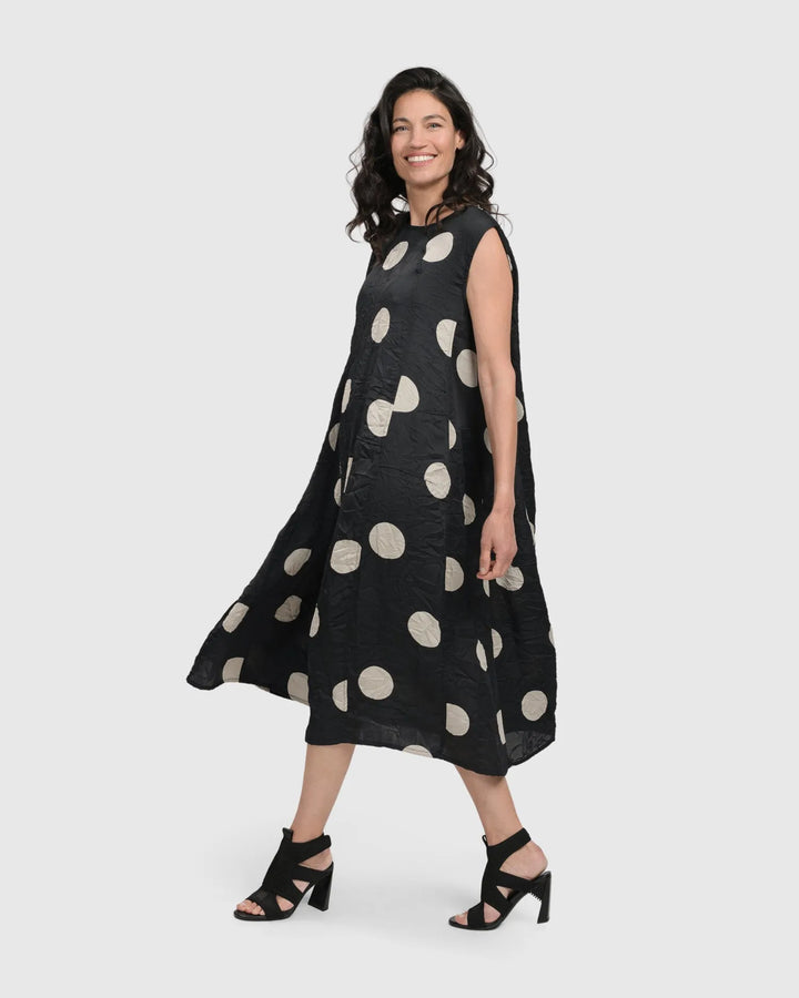 Bold Dot Sleeveless Maxi Dress, Moon