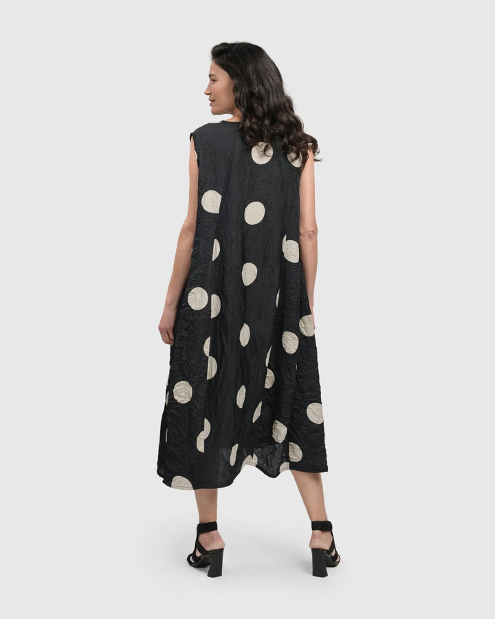 Bold Dot Sleeveless Maxi Dress, Moon