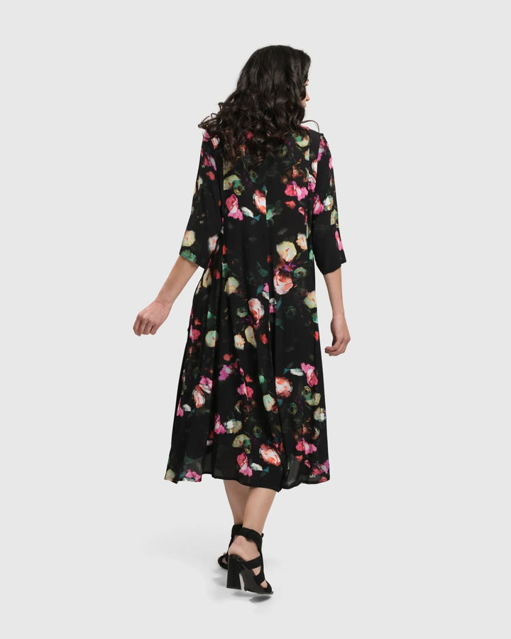 DRINKS-ON-ME MAXI SHIRT DRESS, FLORAL