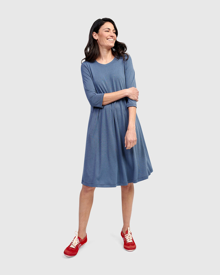 Essential Relaxed Dress, Blue Mist