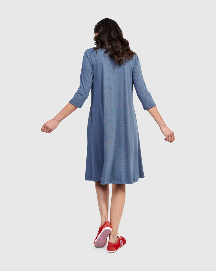 Essential Relaxed Dress, Blue Mist