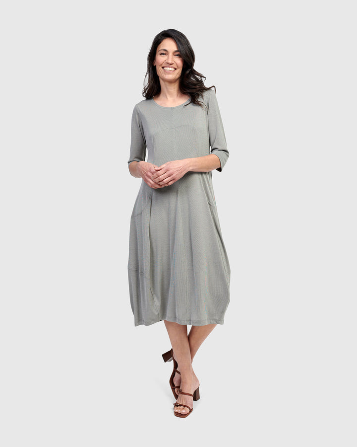 Essential Crew Cocoon Dress, Saladine