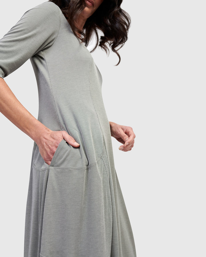 Essential Crew Cocoon Dress, Saladine