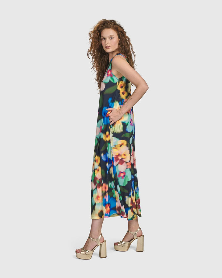 Forget-Me-Not Sleeveless Maxi Dress, Garden
