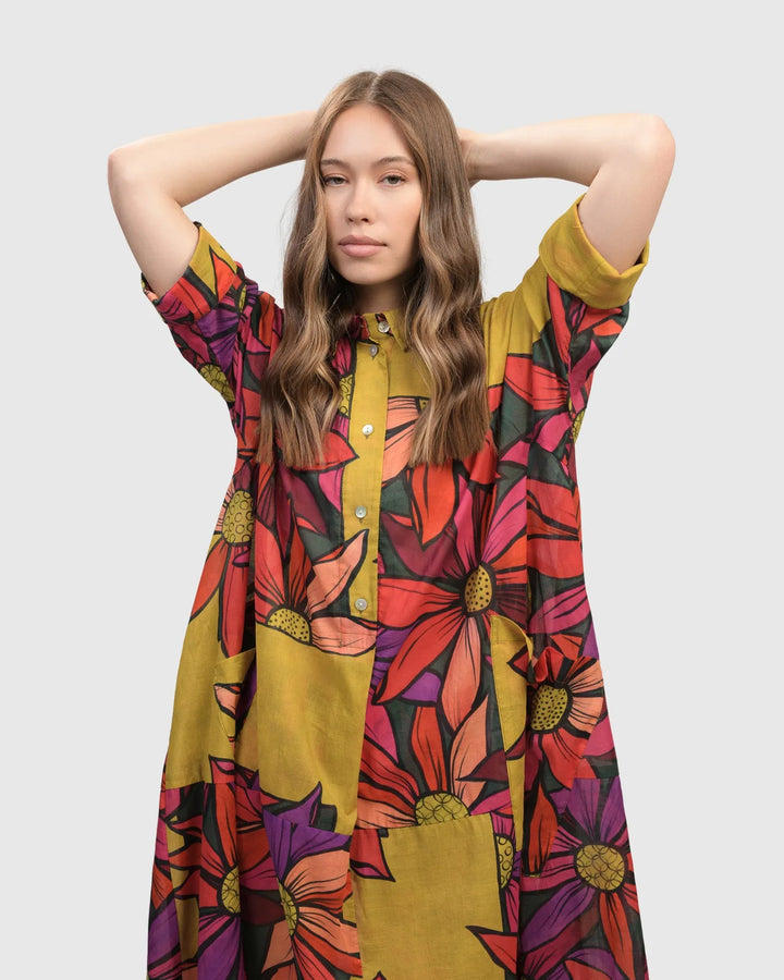 Saffron Shirt Dress, Bouquet