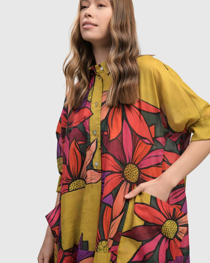 Saffron Shirt Dress, Bouquet