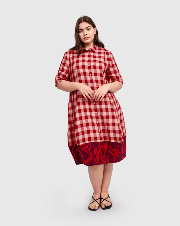 Bunny Wonderful Shirt Dress, Check