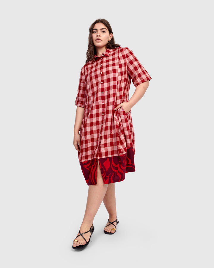 Bunny Wonderful Shirt Dress, Check