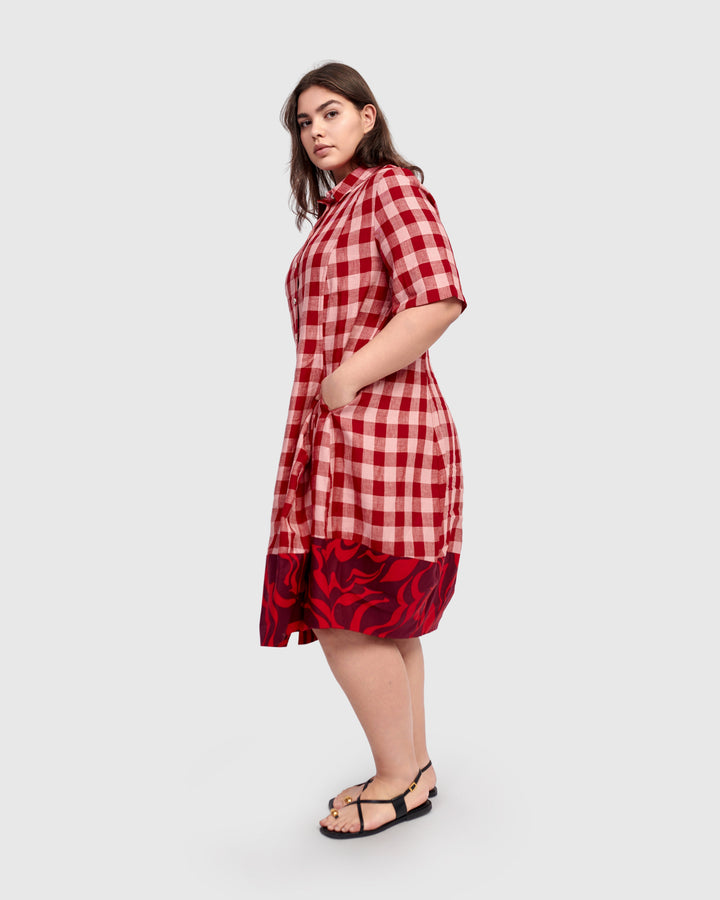 Bunny Wonderful Shirt Dress, Check