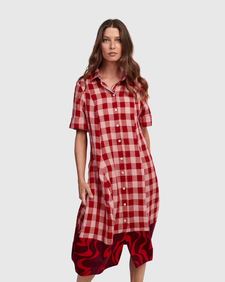 Bunny Wonderful Shirt Dress, Check