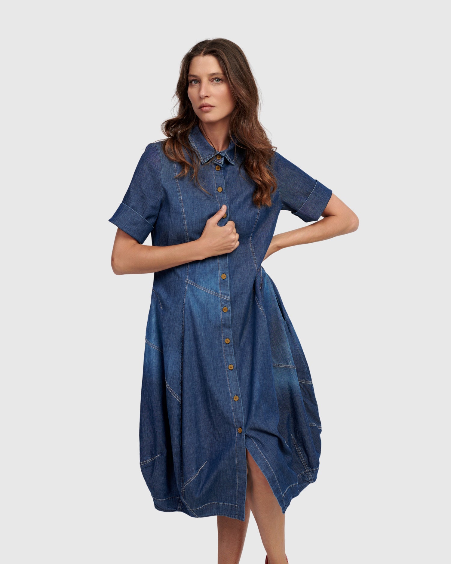 Alembika Barb Denim Shirtdress, Blue Denim / 5 (US 14-16)