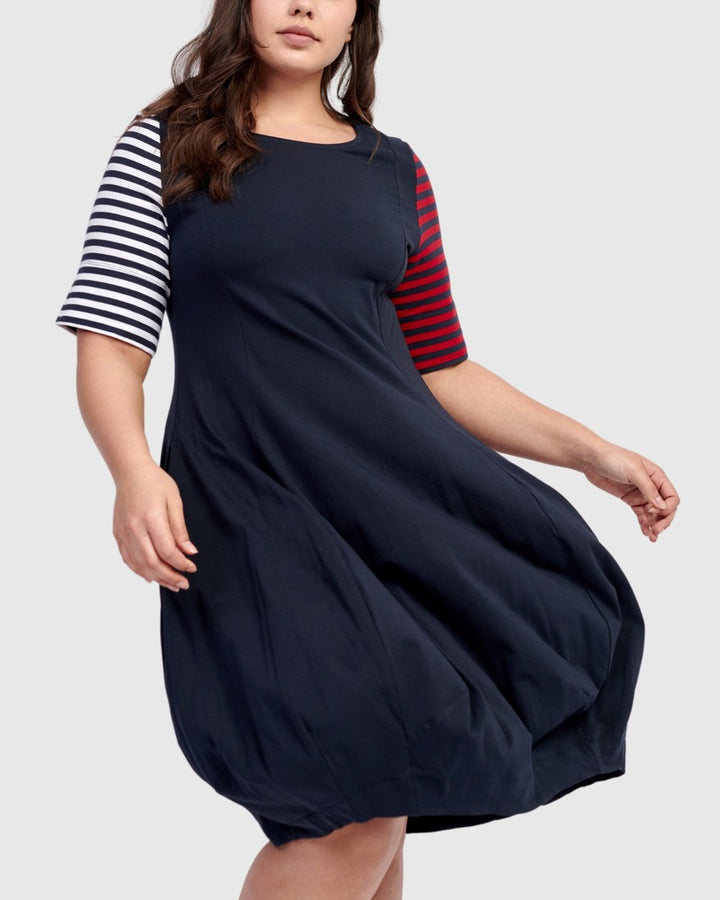 Saint Marie Crew Cocoon Dress, Navy