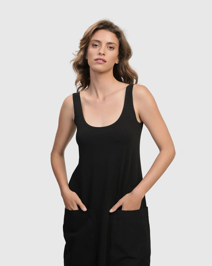 Urban Maxi Tank Dress, Black