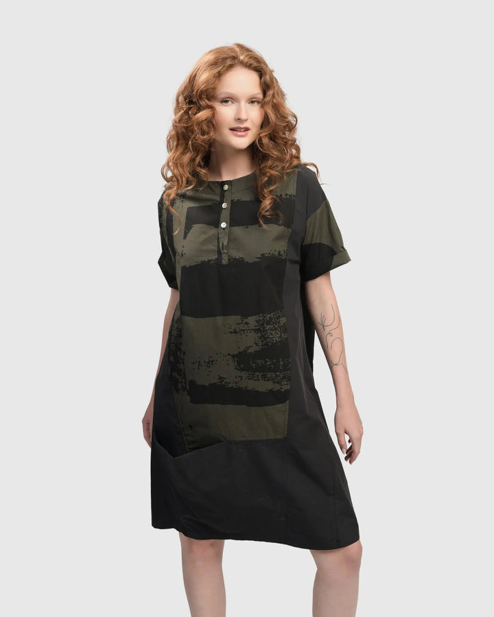 Urban Sapporo Shift Dress, Khaki