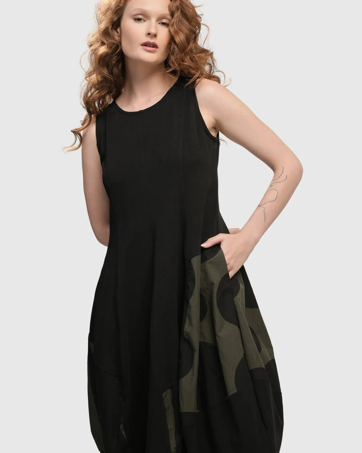 Urban Sleeveless Cocoon Dress, Khaki