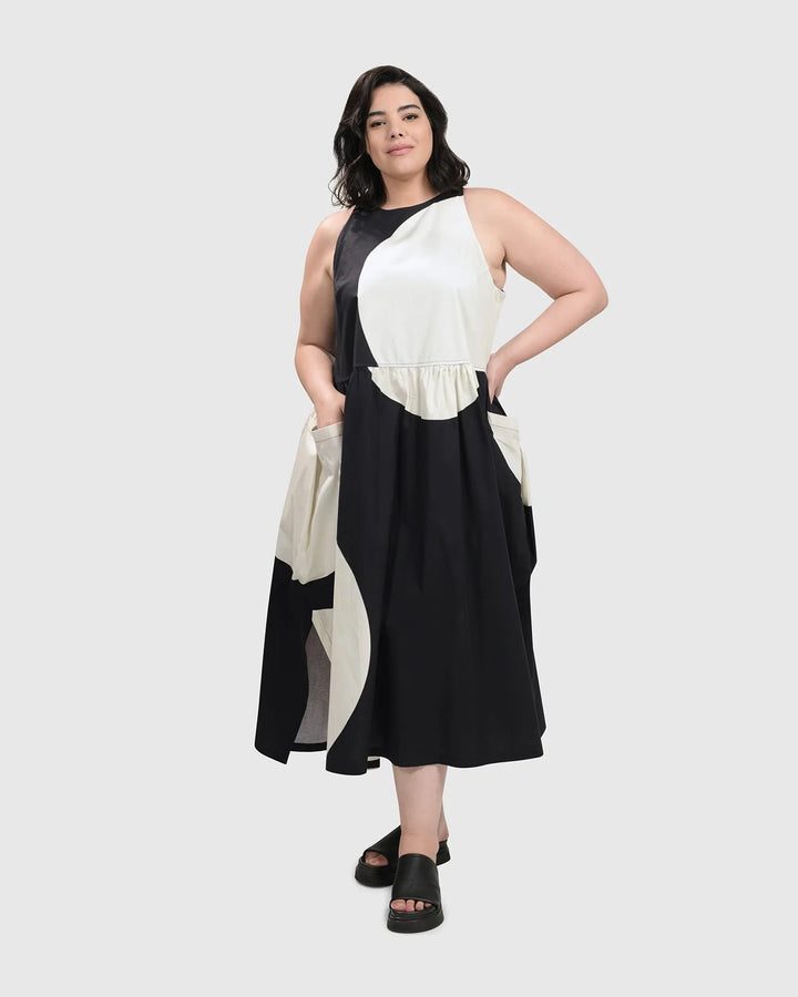 SLEEVELESS MAXI DRESS, BLACK