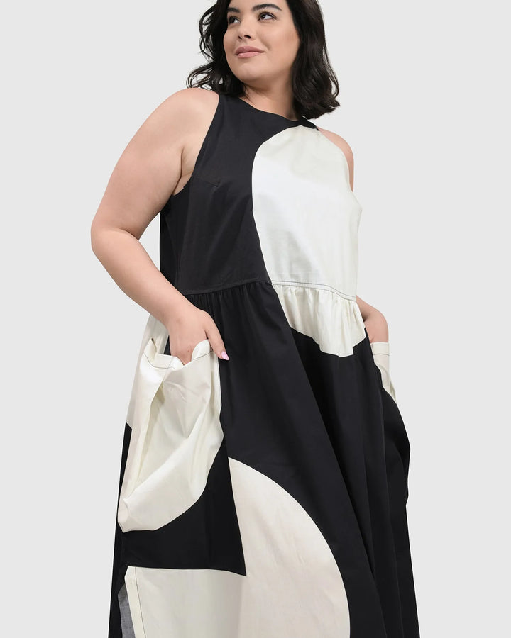 SLEEVELESS MAXI DRESS, BLACK