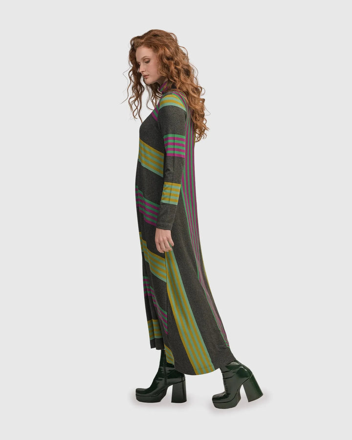 Urban Wine Bar Popover Maxi Dress, Stripes