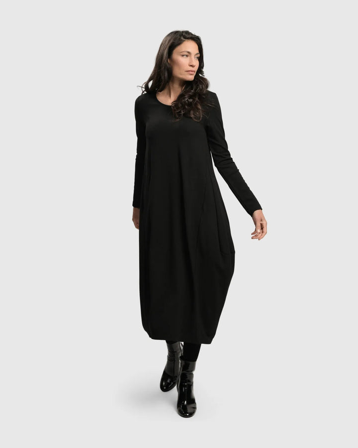 Essential Toned Up Midi Dress, Black