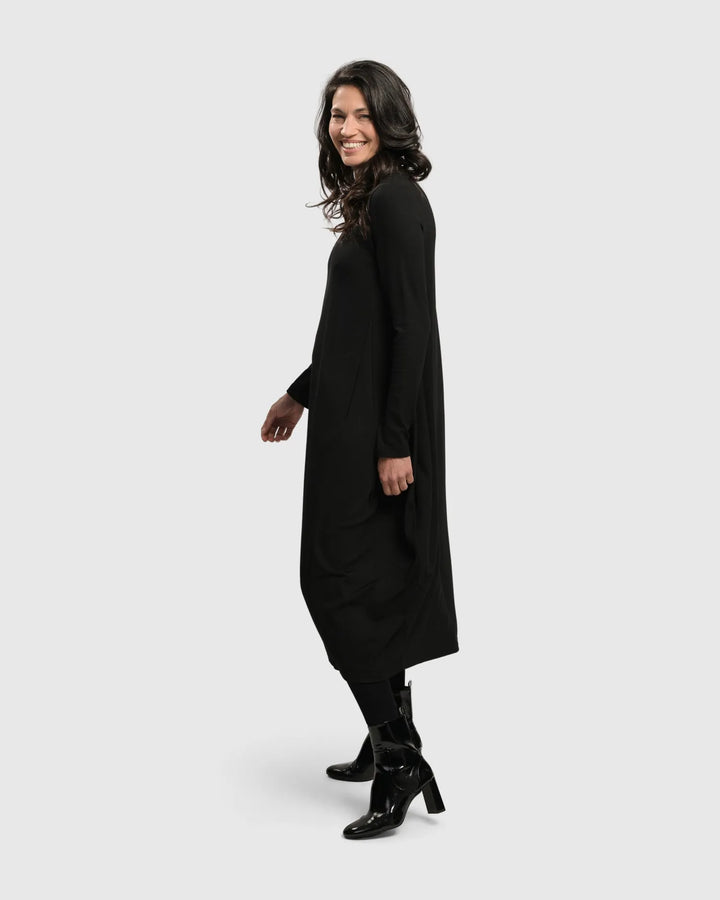 Essential Toned Up Midi Dress, Black