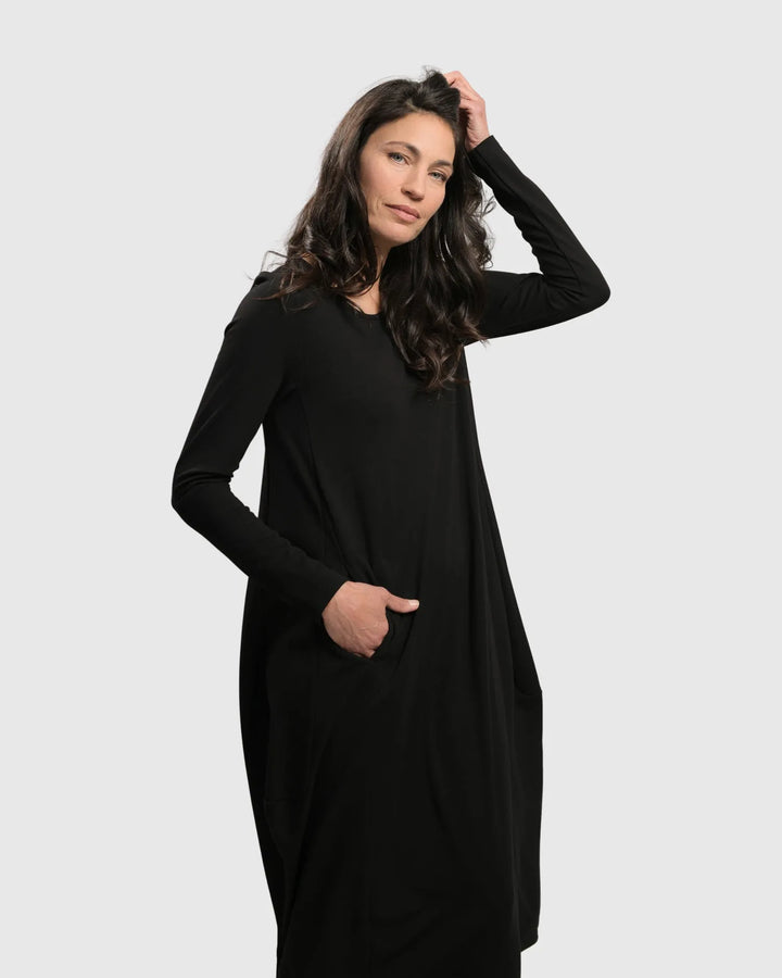 Essential Toned Up Midi Dress, Black