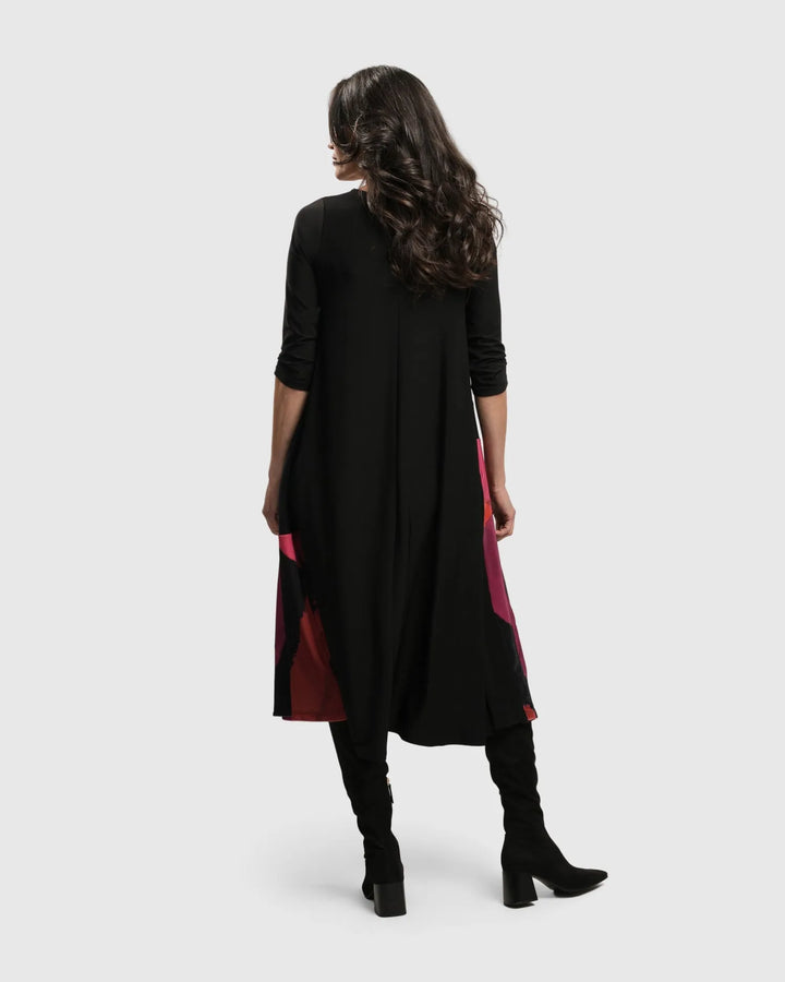Cosmopolitan Pleated Dress, Magenta